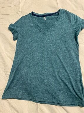 Champion Heather Teal V-Neck Short Sleeve Tee